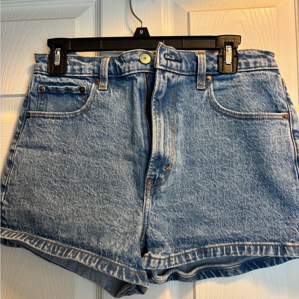 Abercrombie & Fitch Light Blue High-Waist Denim Jean Shorts